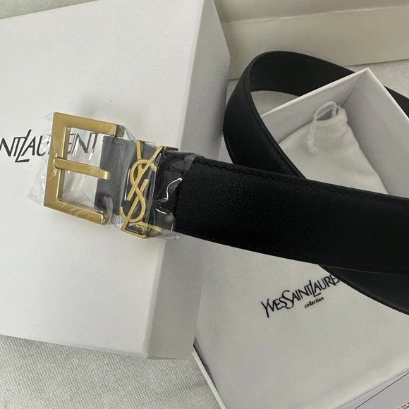 Saint Laurent Accessories - YSL Black cowhide Belt size 85